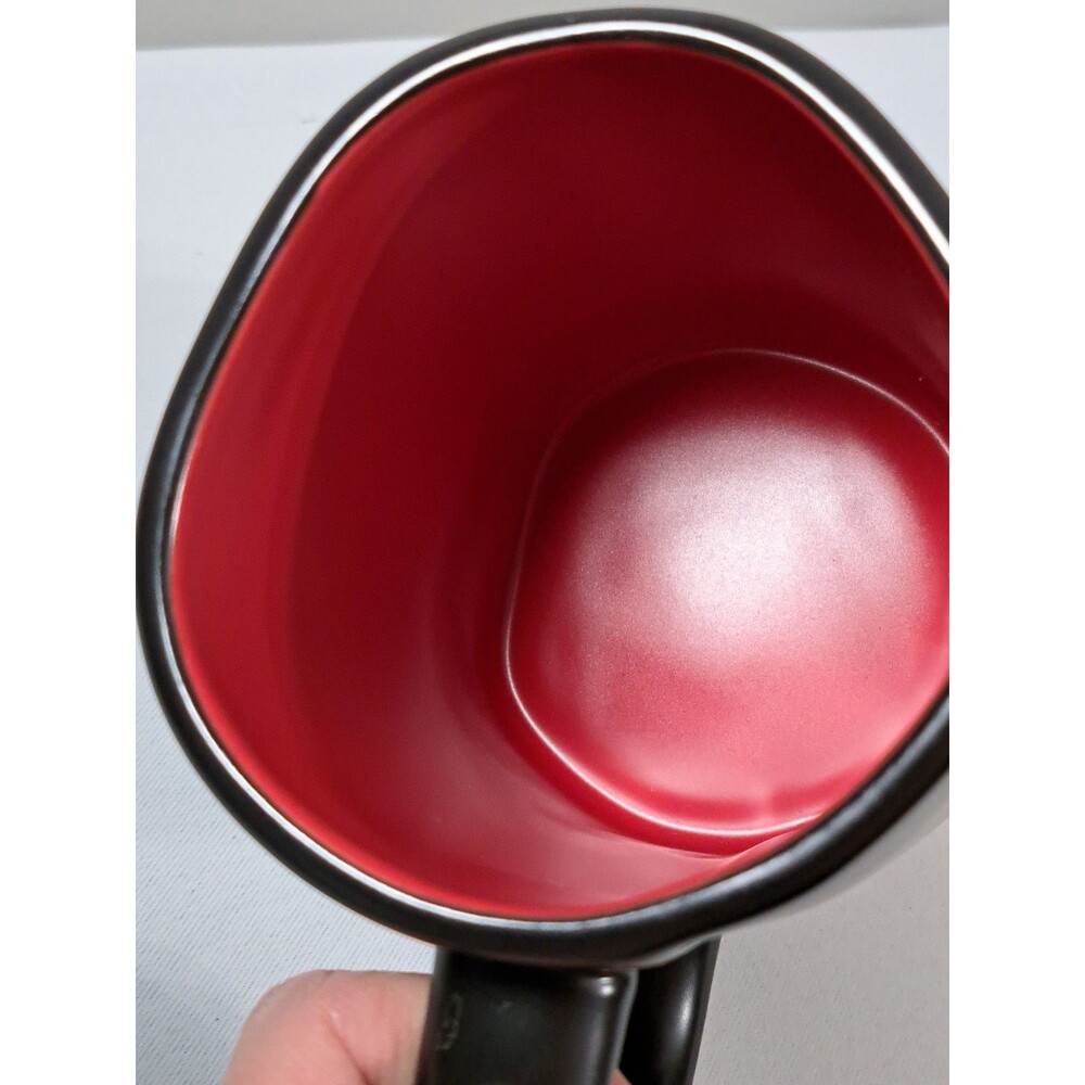 Rae Dunn Halloween VAMPIRE JUICE Black Mug with Red Interior and Bats - Picture 5 of 6